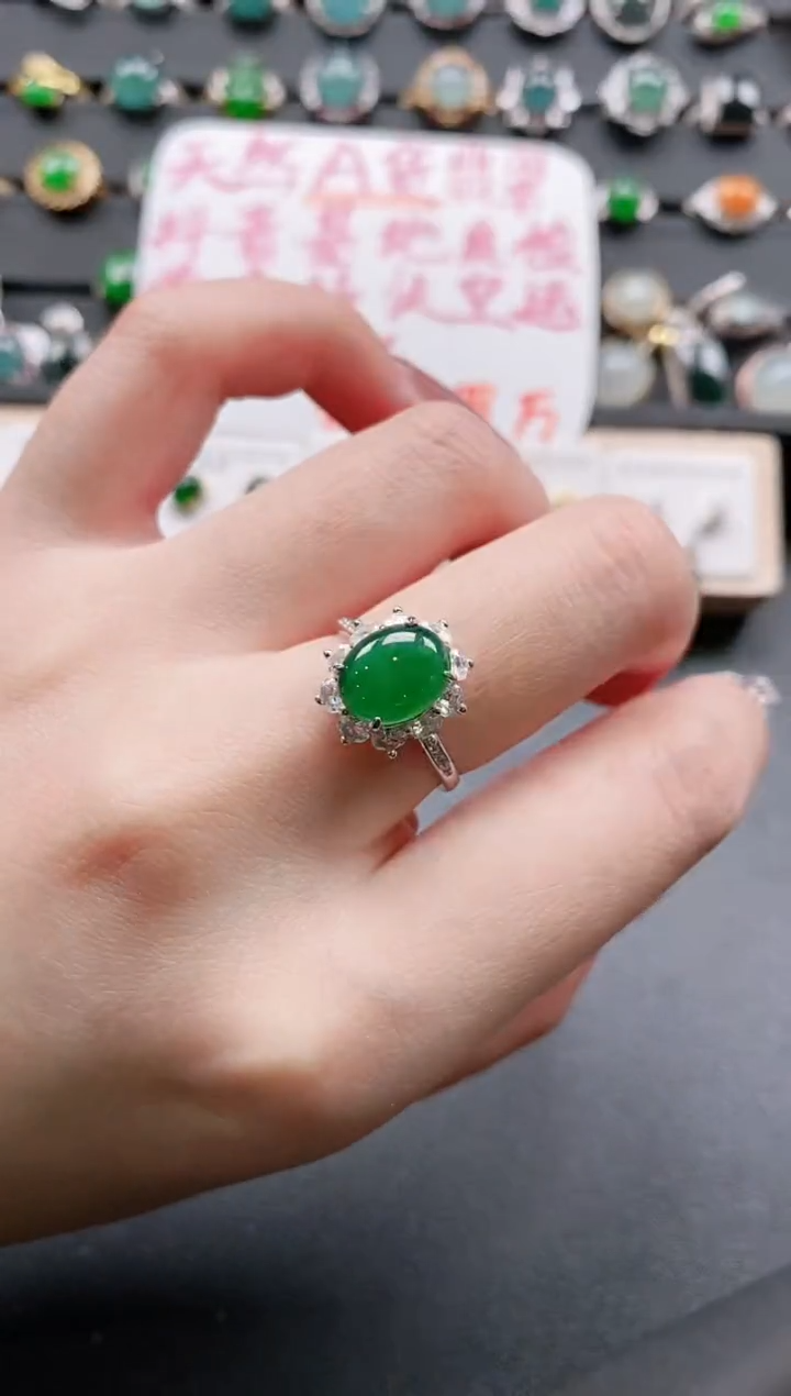 【闪购商品】翡翠戒指银S925镶嵌11111111
