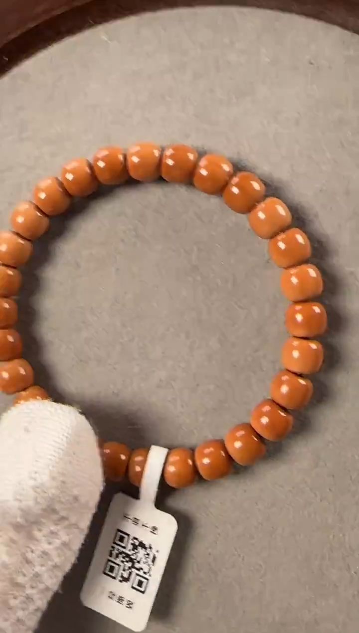 手串橄榄核8.0mm核尖单圈，老挝料，老型珠，果冻料 油王