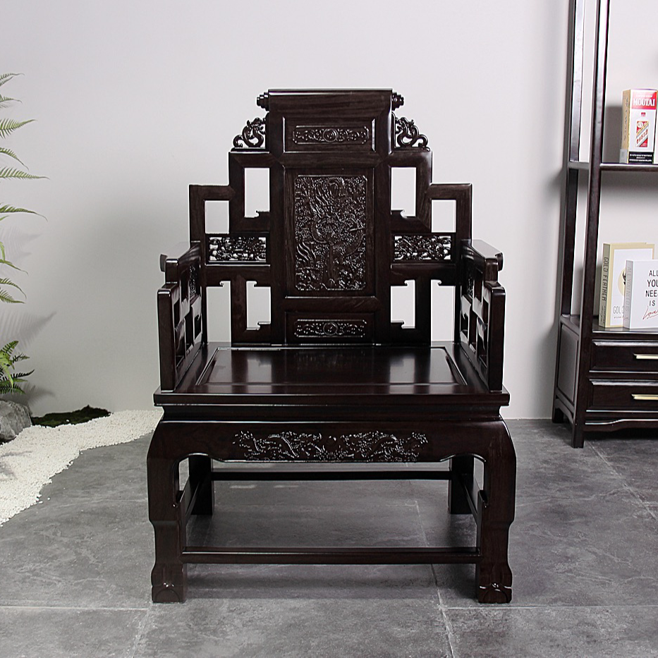 黑檀宝座办公餐椅茶椅太师椅木椅