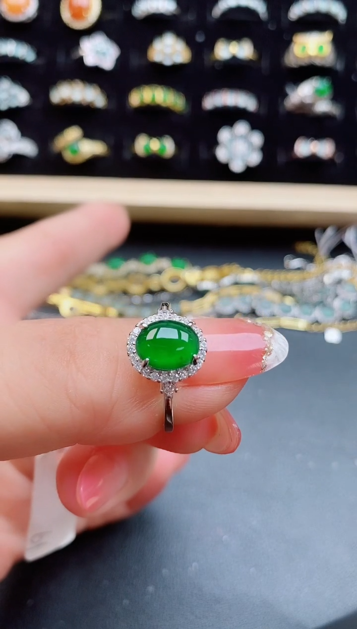 【闪购商品】翡翠戒指银S925镶嵌50850