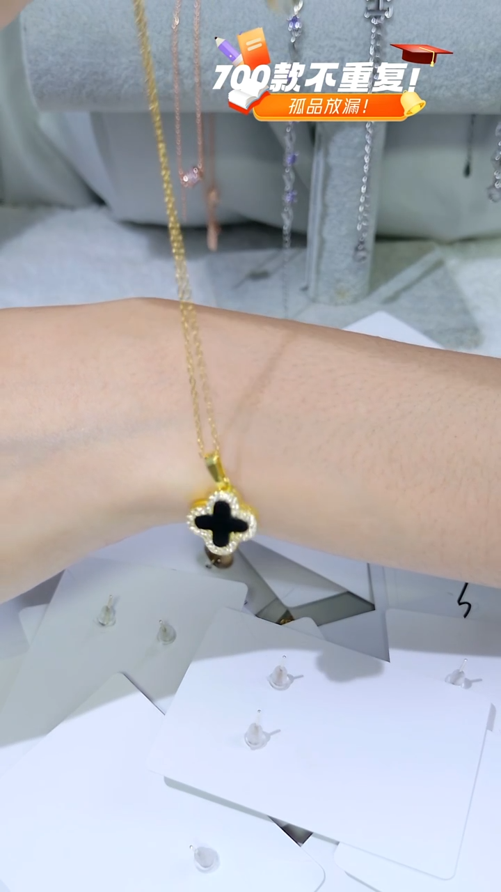 水晶耳饰足银镶嵌多样性发货