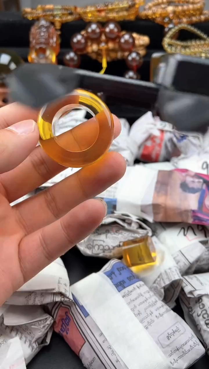 【闪购商品】琥珀未镶嵌戒指蓝珀扳指