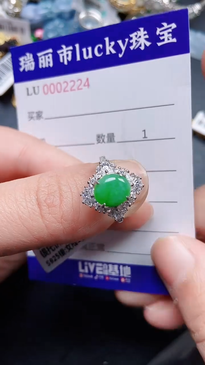 颈饰银S925镶嵌翡翠0224