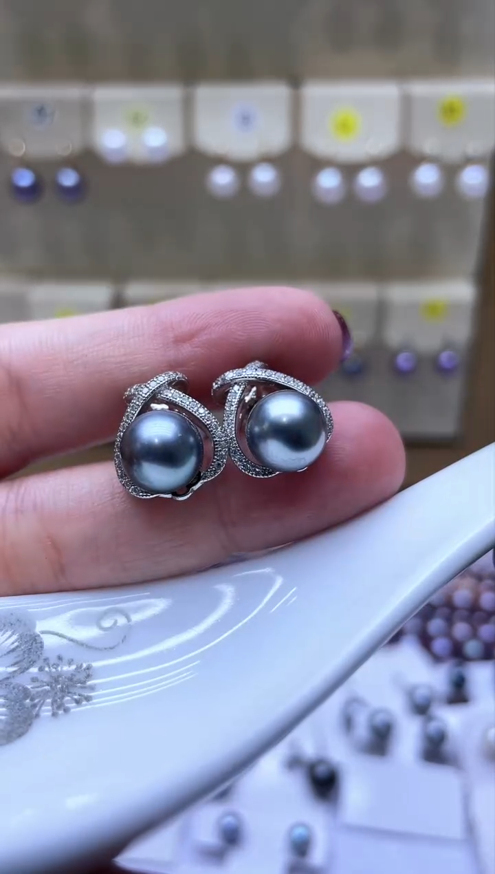 【闪购商品】海水珍珠耳饰银S925镶嵌耳钉