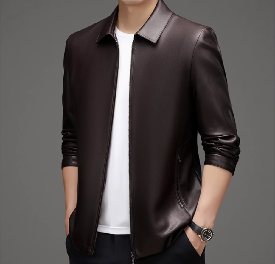 【皮夹克】2025年春款男士商务休闲百搭大气上档次【立翻领】夹克