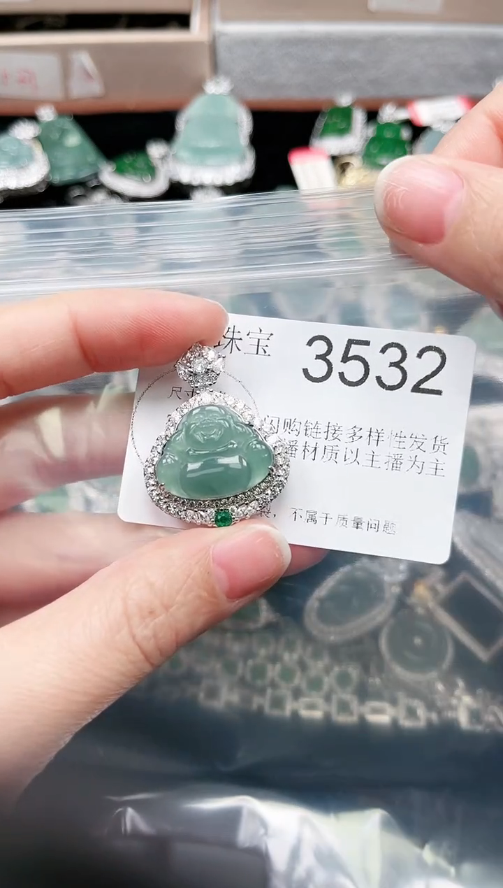 【闪购商品】翡翠颈饰未镶嵌3532赠皮绳