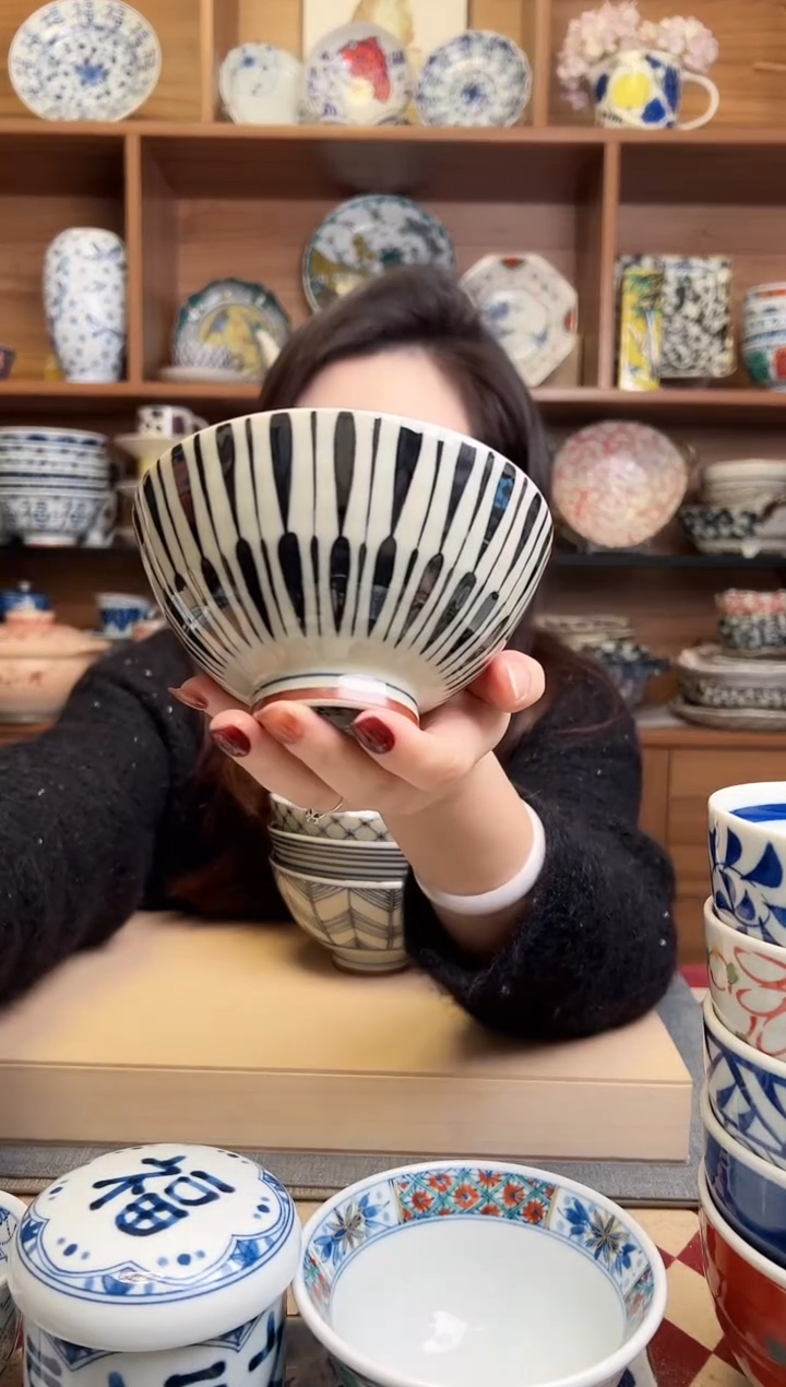 古染八重十草12.5cm中饭碗