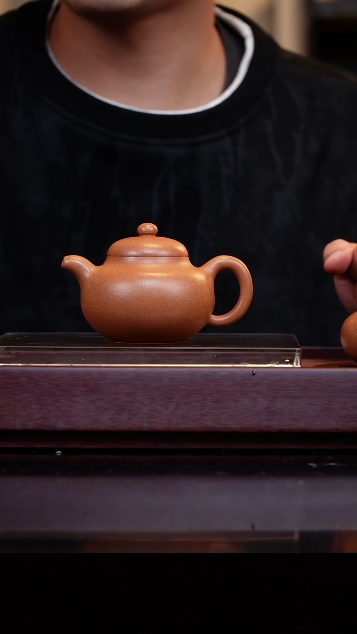 茶壶紫砂冷金黄段泥-柿圆180