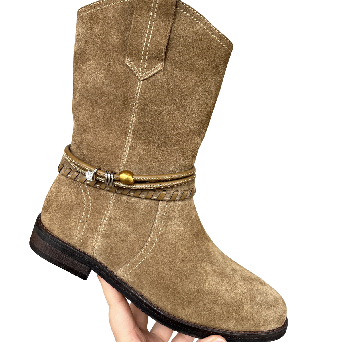 2025新款时装靴短靴高筒时尚秋冬平跟马靴复古时装加绒女鞋女靴子