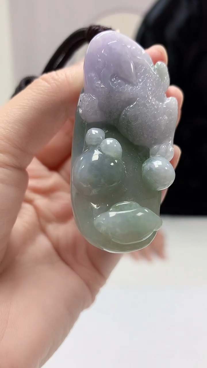 【闪购商品】定制翡翠未镶嵌4969zm-毛货挂件金蟾30