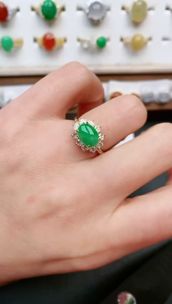 【闪购商品】翡翠戒指银S925镶嵌....