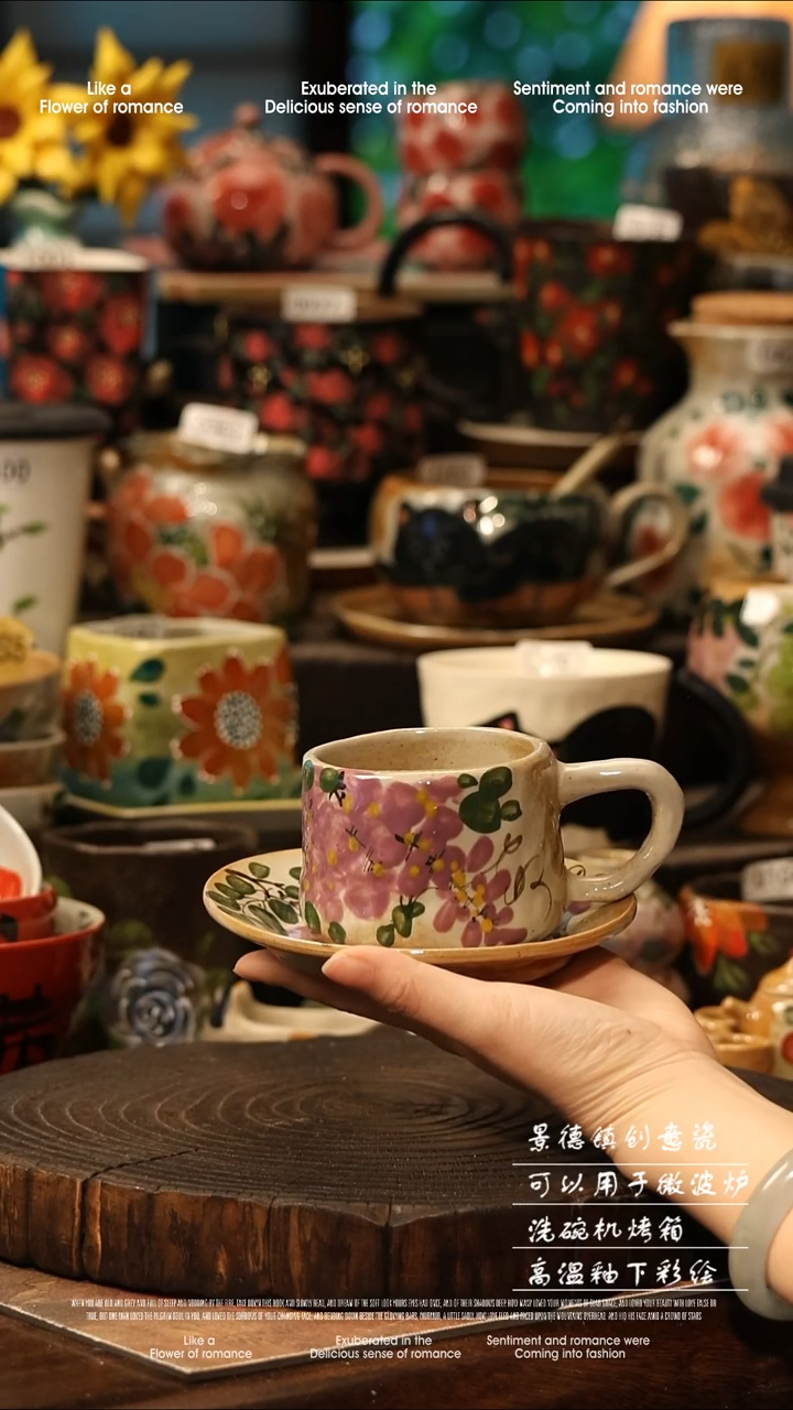 陶瓷景德镇高温釉下彩手工手绘款式
