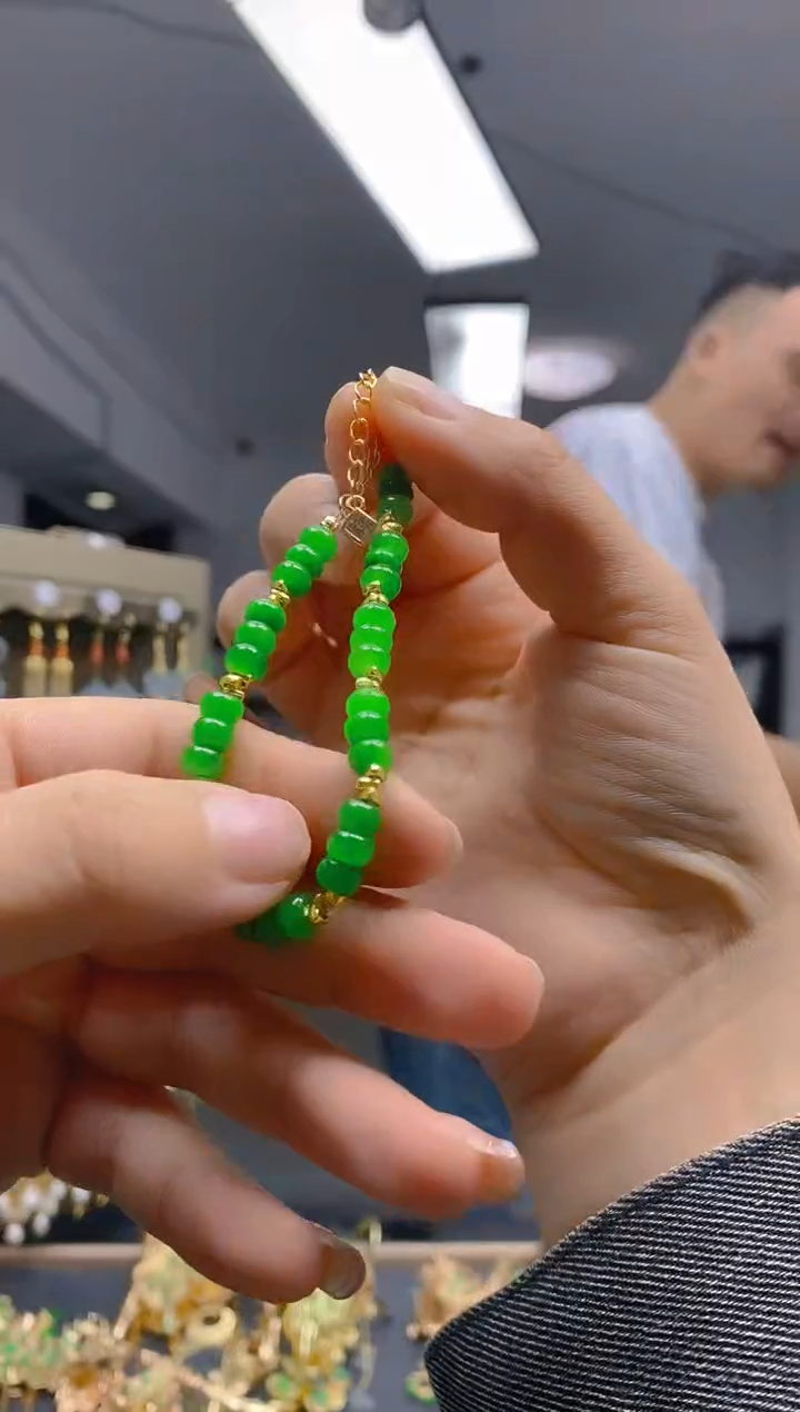 【闪购商品】翡翠耳饰合金0328翡翠手链