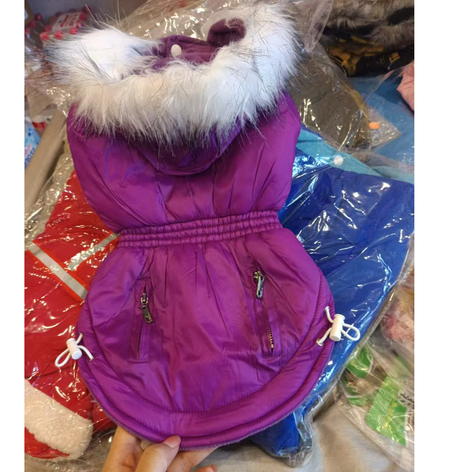 秋冬加厚宠物狗狗连帽棉衣保暖四脚休闲棉服