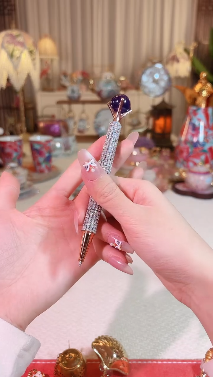 【闪购商品】瓷镶钻笔 紫色+10笔芯