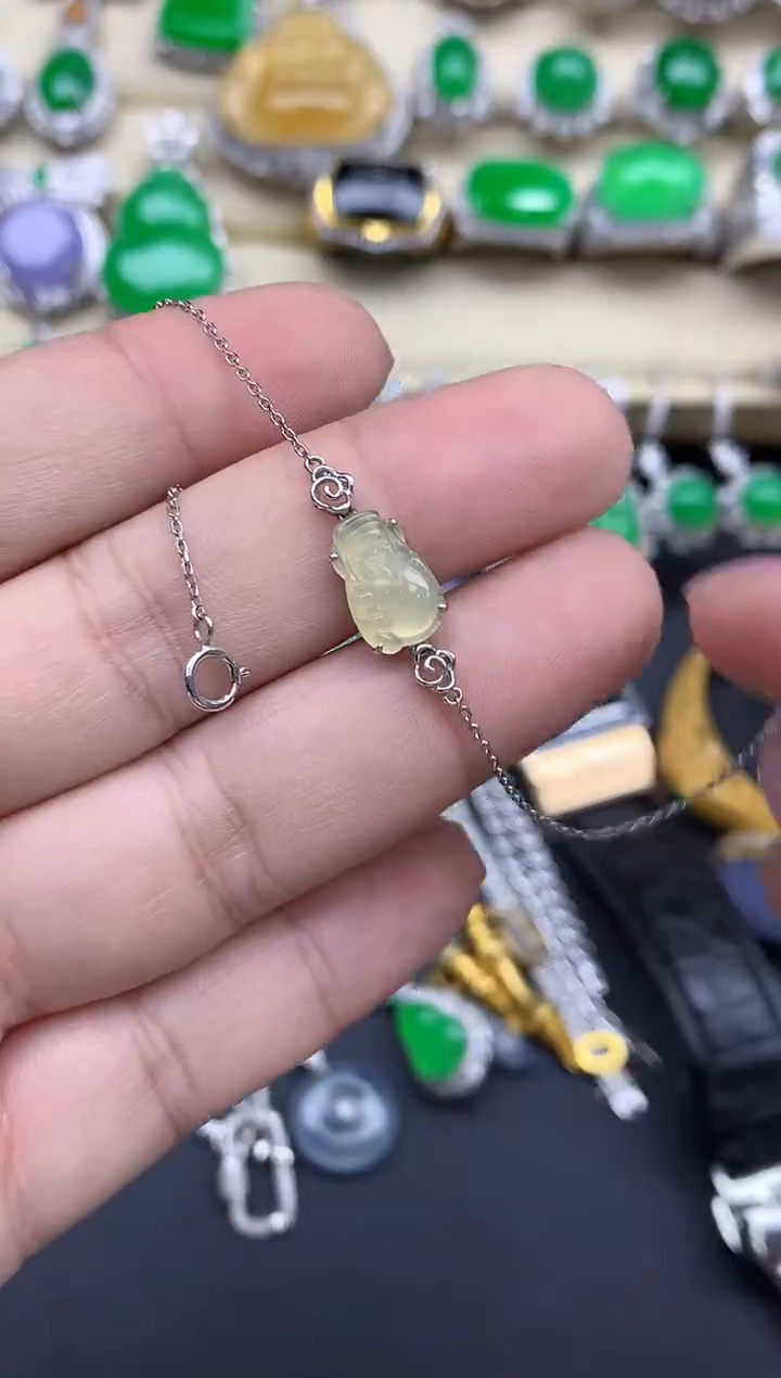 【闪购商品】翡翠手串18K金镶嵌350-中国好珍宝