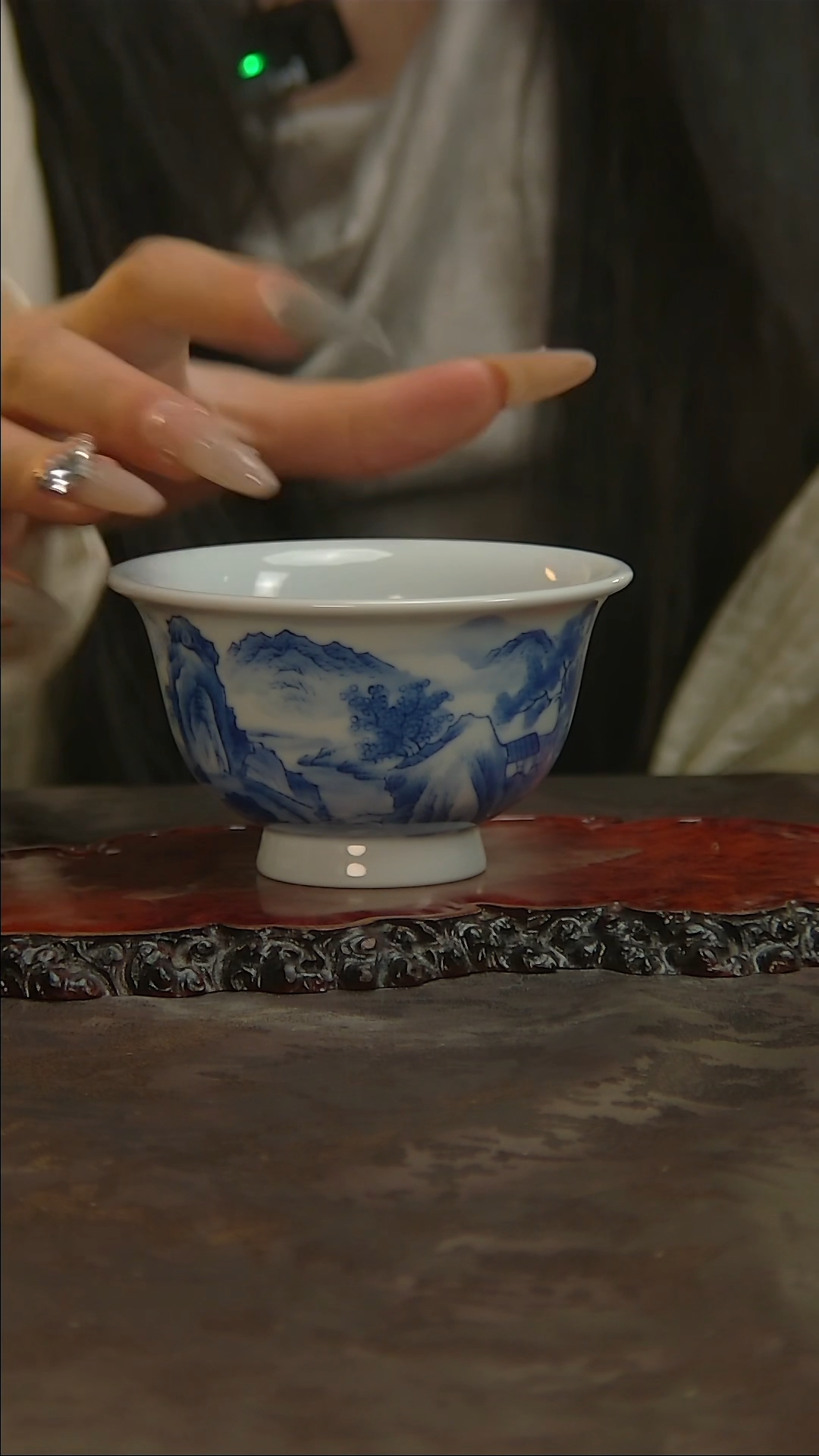 【闪购商品】青花手绘山水主人杯