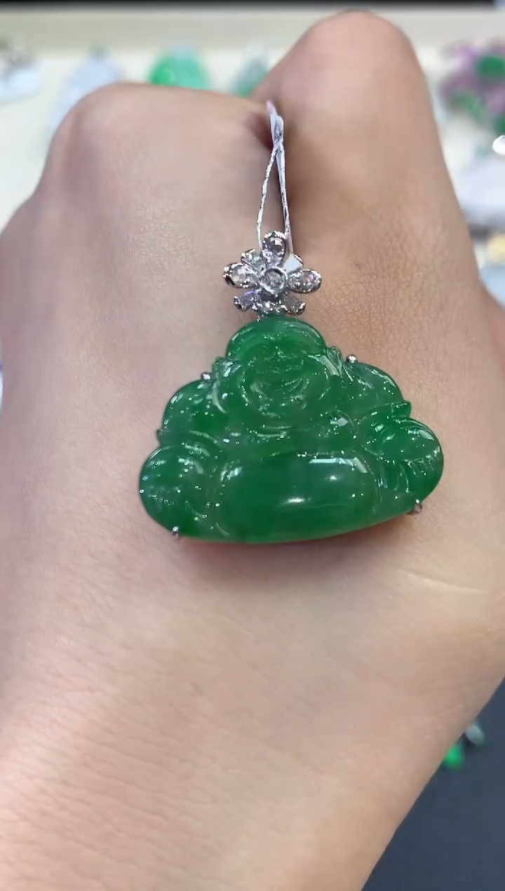 【闪购商品】翡翠吊坠(不含链)18K金镶嵌q20