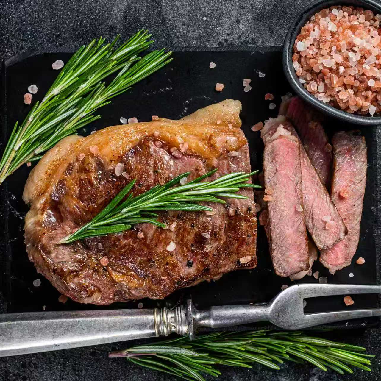 整切牛排整切清真法餐澳洲进口安格斯谷饲雪花西冷66度低温慢煮