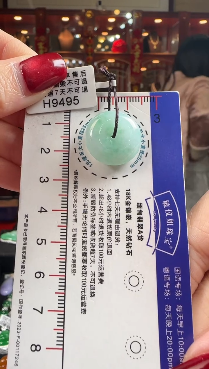 【闪购商品】翡翠颈饰未镶嵌H9495平安扣