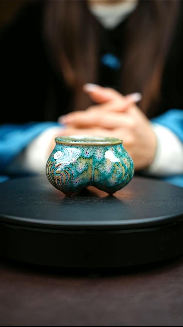 318#原矿钧瓷炉钧釉仰韶杯