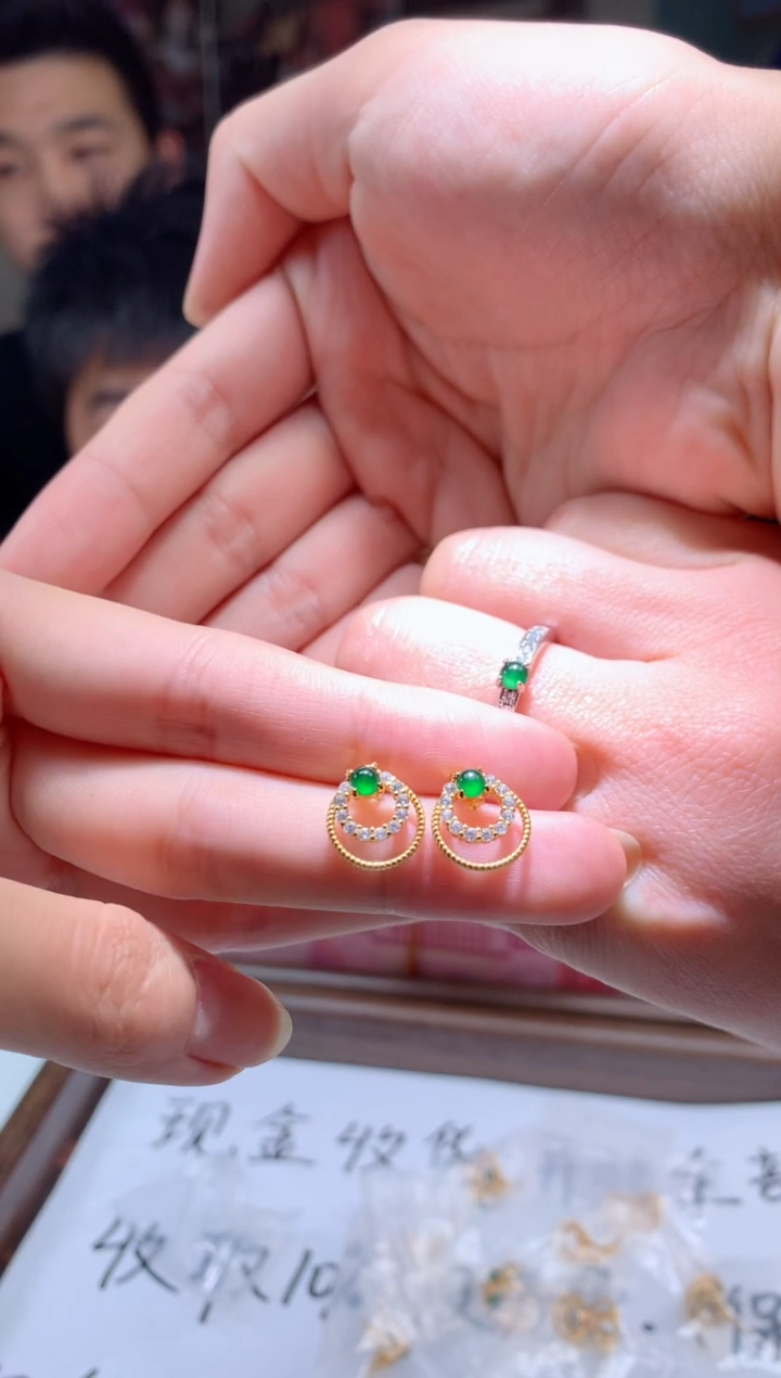 【闪购商品】翡翠戒指银S925镶嵌天然A货翡翠-多样性发货