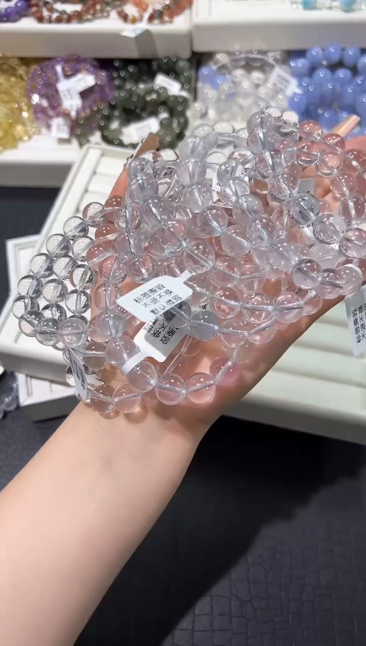 水晶手链未镶嵌8a多样性发其一【1条】默认微瑕11mm
