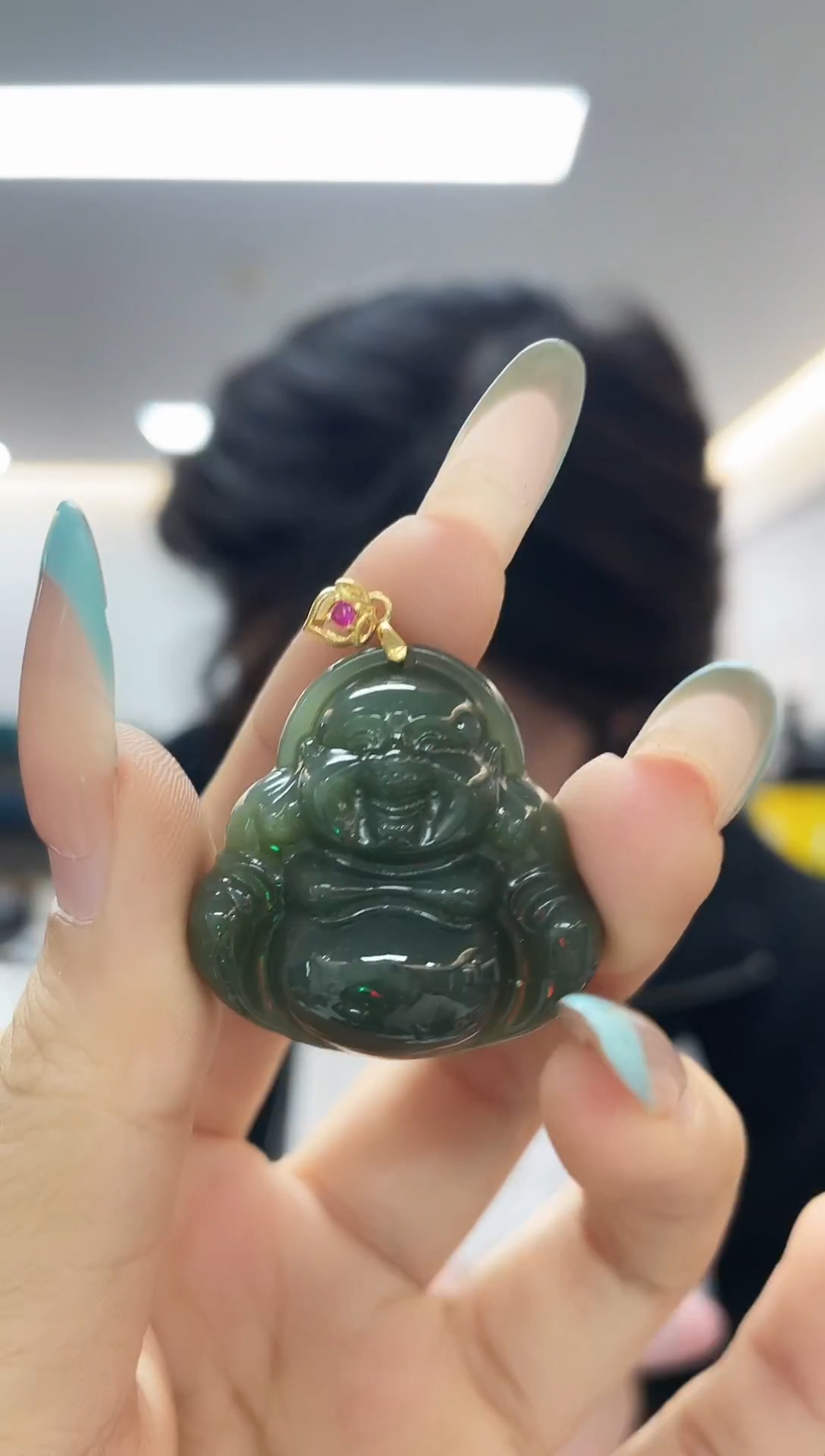 颈饰银S925镶嵌和田玉（多样性发一件）