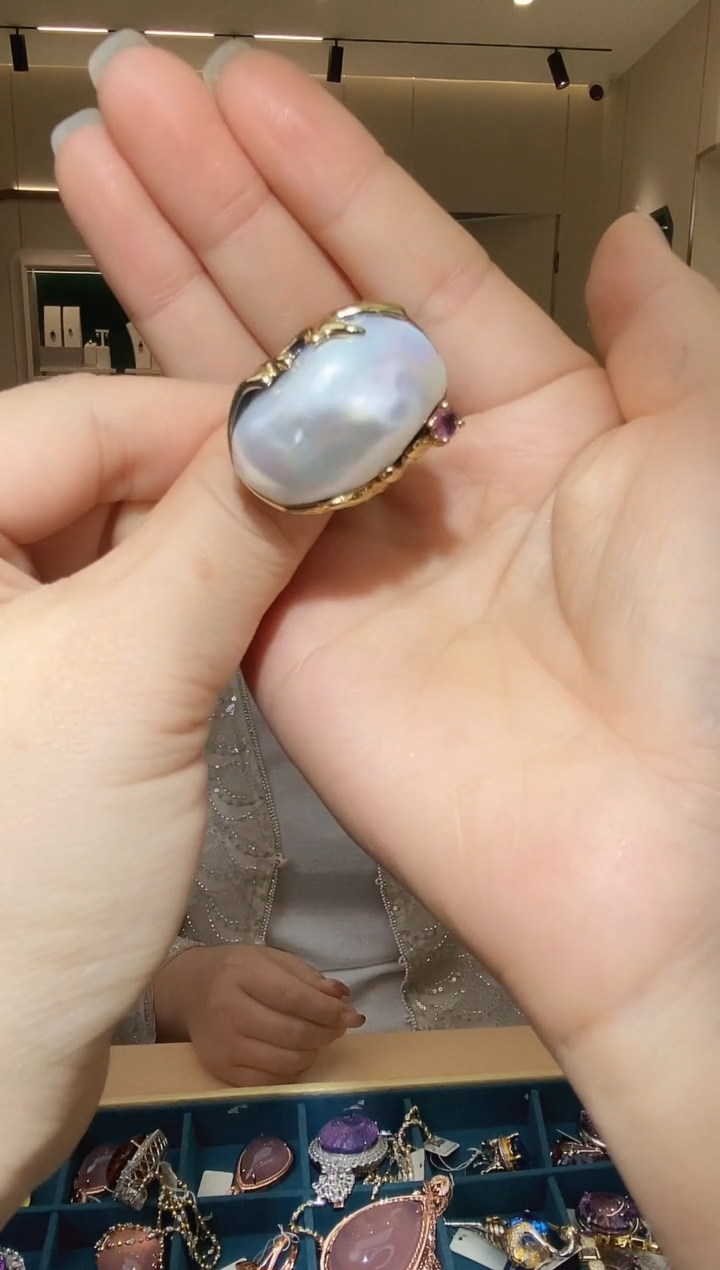 【闪购商品】淡水珍珠戒指银S925镶嵌065