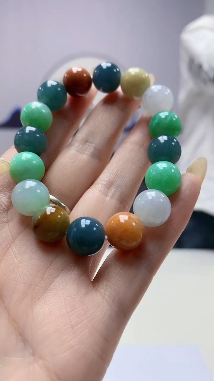 【闪购商品】定制翡翠未镶嵌5028DD-毛货手串143