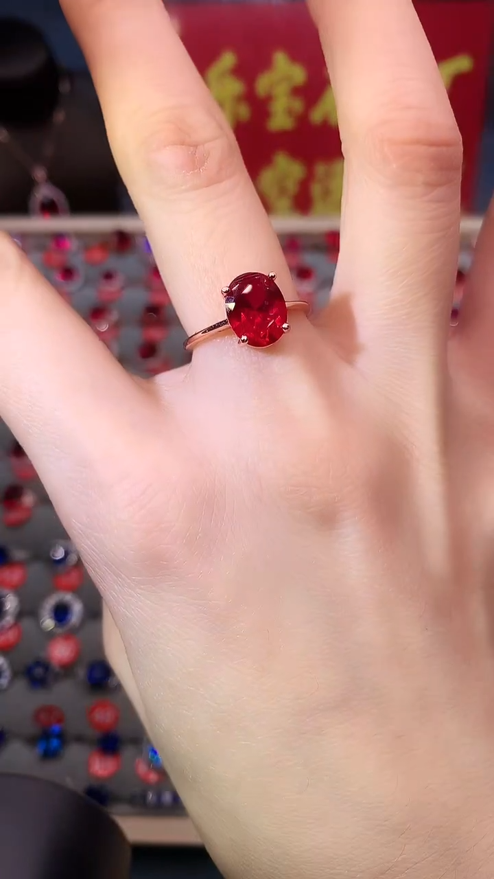 【闪购商品】红宝石戒指银S925镶嵌111111