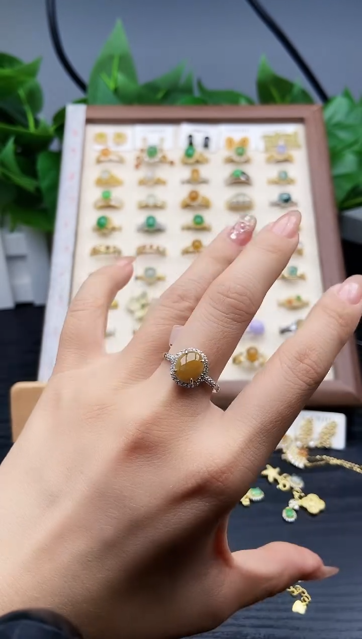 银S925镶嵌戒指翡翠12