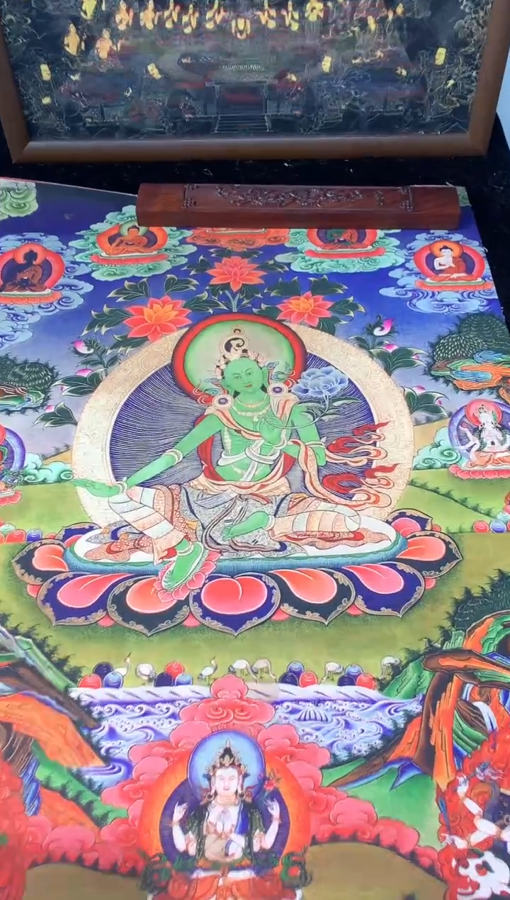 卷轴画123绿度母