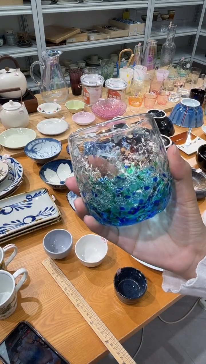 瓷片孤品荧光海滩 圆款