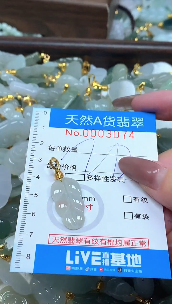 颈饰未镶嵌翡翠净货挂件-3074
