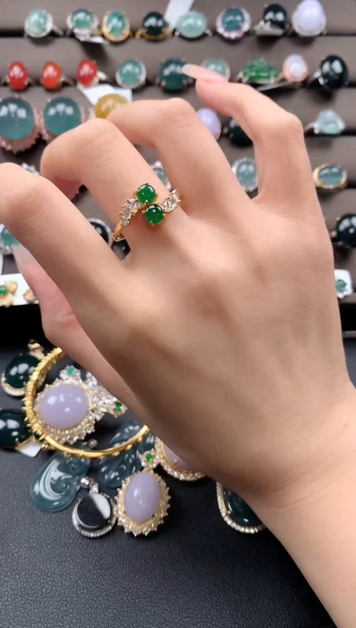 【闪购商品】翡翠戒指银S925镶嵌432432