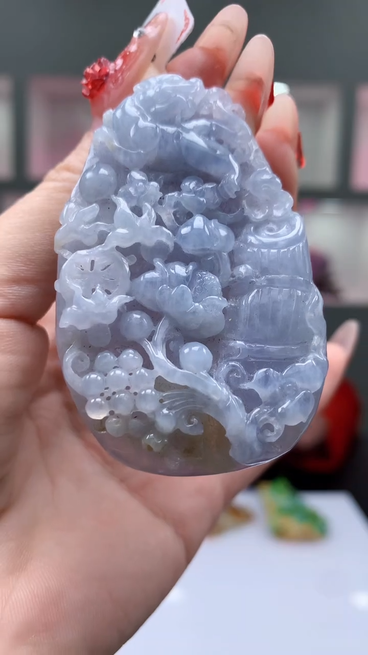 【闪购商品】定制翡翠未镶嵌1052ry-毛货挂件赠珠链31