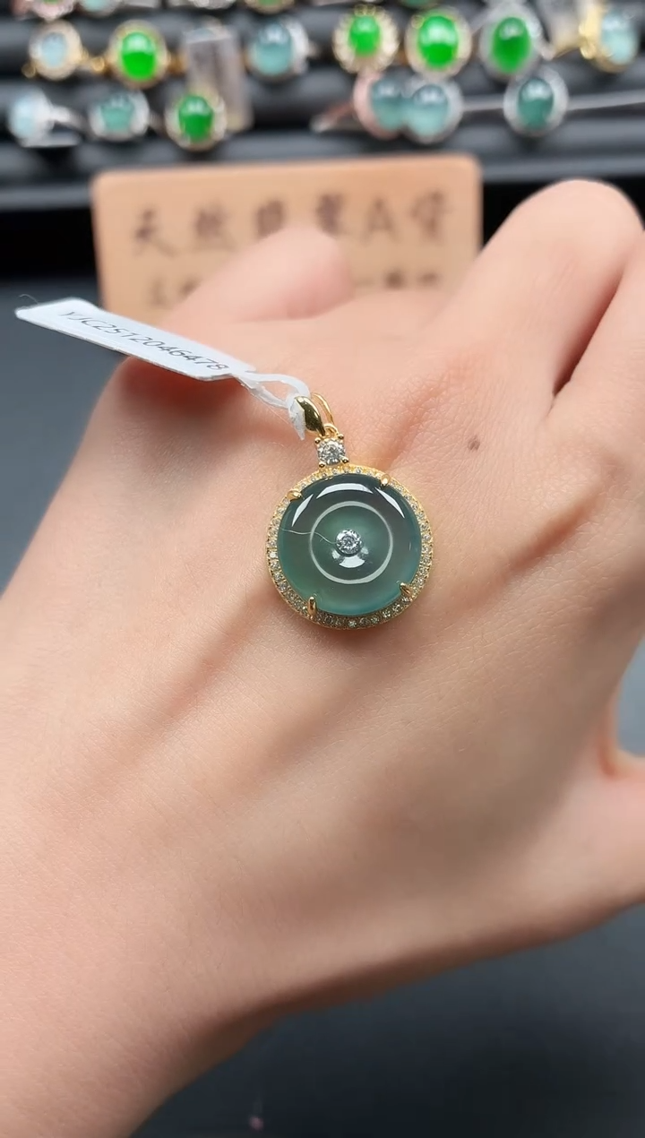 银S925镶嵌戒指翡翠11