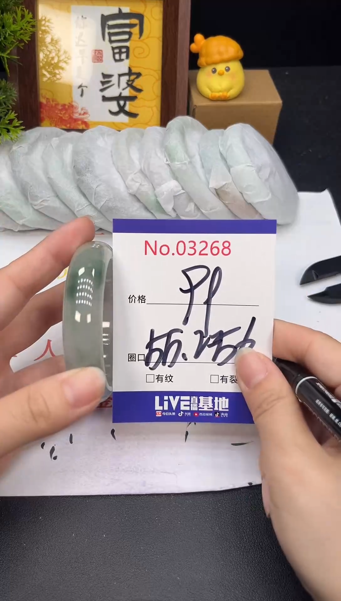 未镶嵌手镯翡翠3268