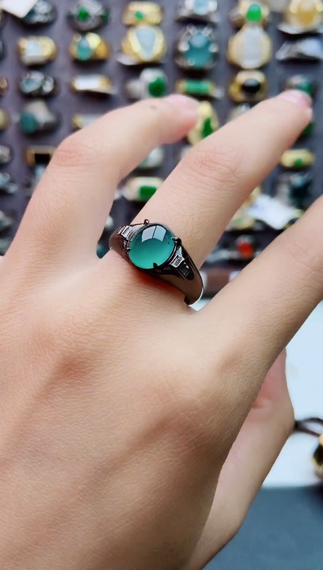 未镶嵌戒指翡翠天然翡翠男戒