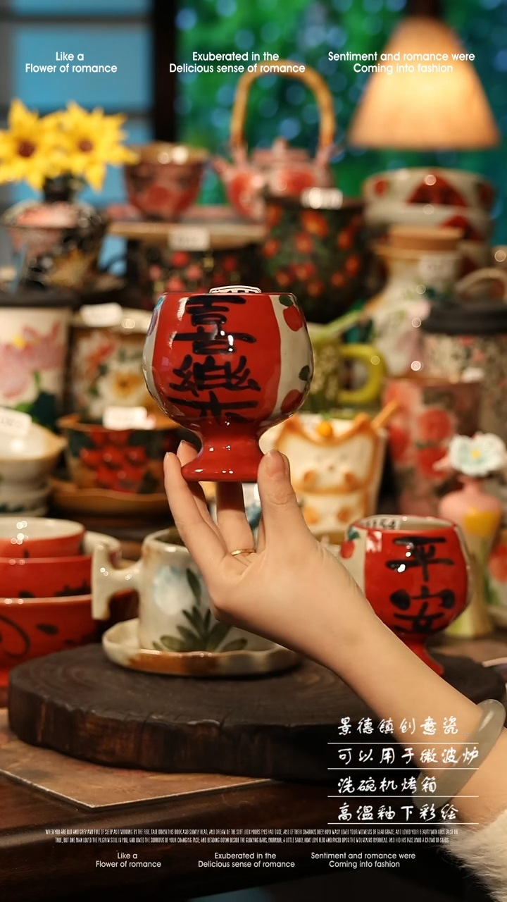 陶瓷景德镇高温釉下彩手工手绘款式