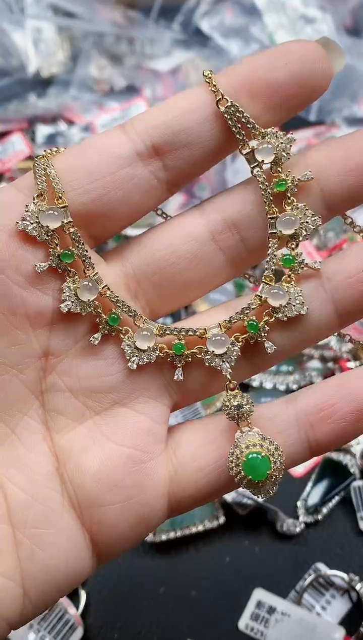 银S925镶嵌戒指翡翠天然A货缅甸翡翠