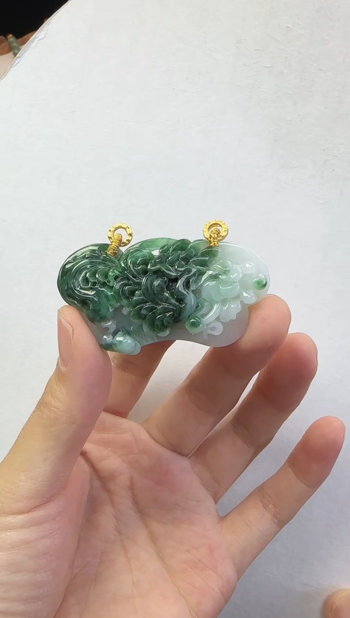 翡翠未镶嵌颈饰国风原创