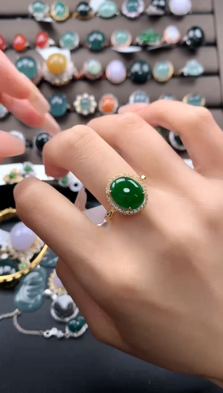 【闪购商品】翡翠戒指银S925镶嵌432423