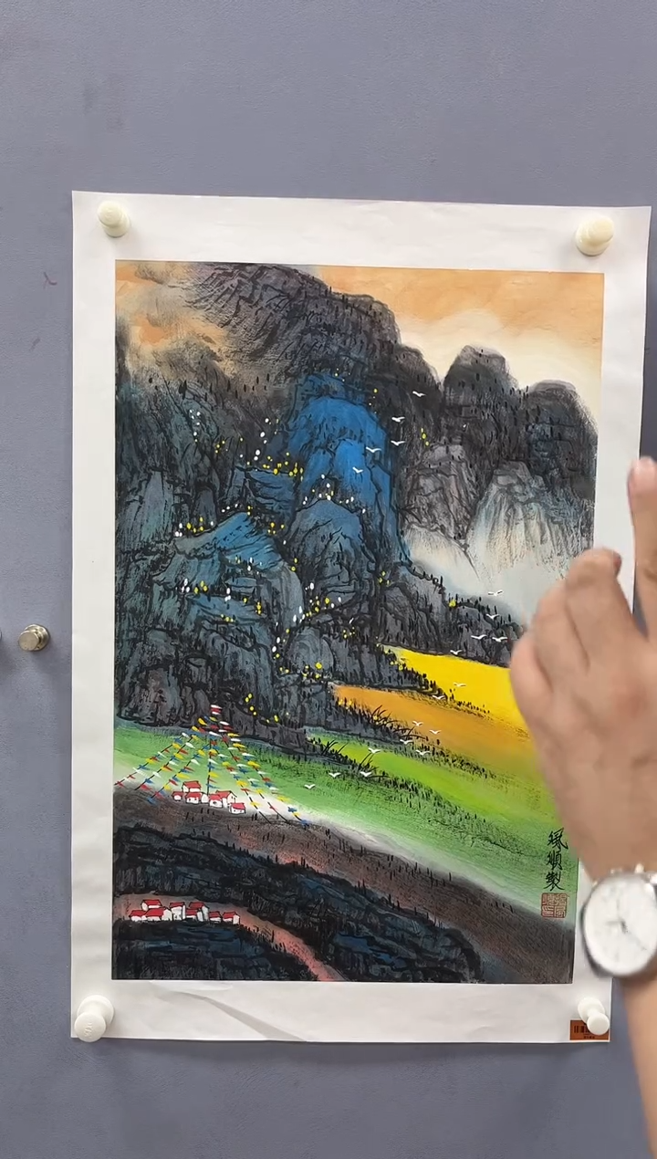 国画杨风顺-2.7平尺-山水-纸片