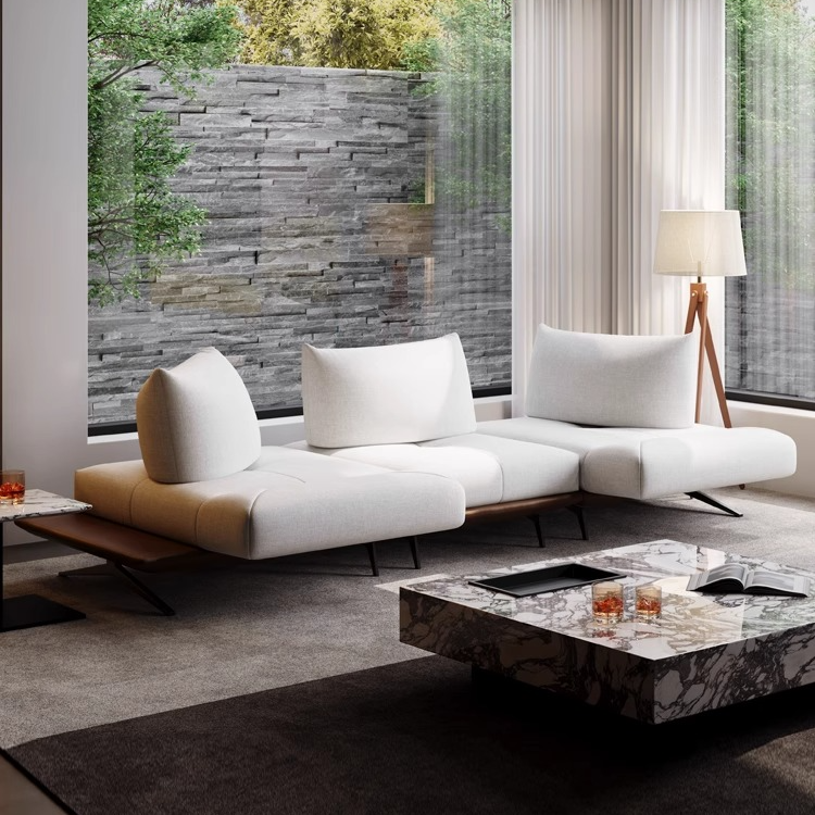 法斯登堡意式极简灵动岛布艺沙发直排多功能模块组合客厅2025新款