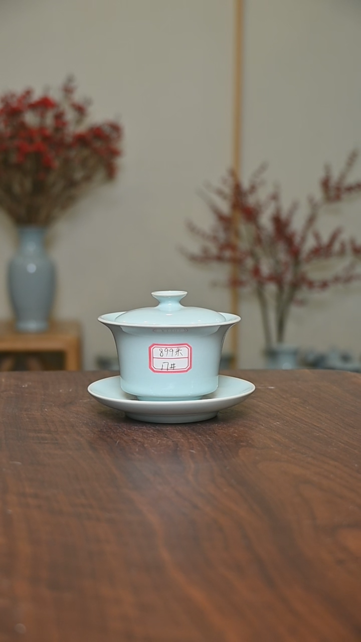 【闪购商品】其他17#马蹄盖碗120毫升天青釉朱法喜款