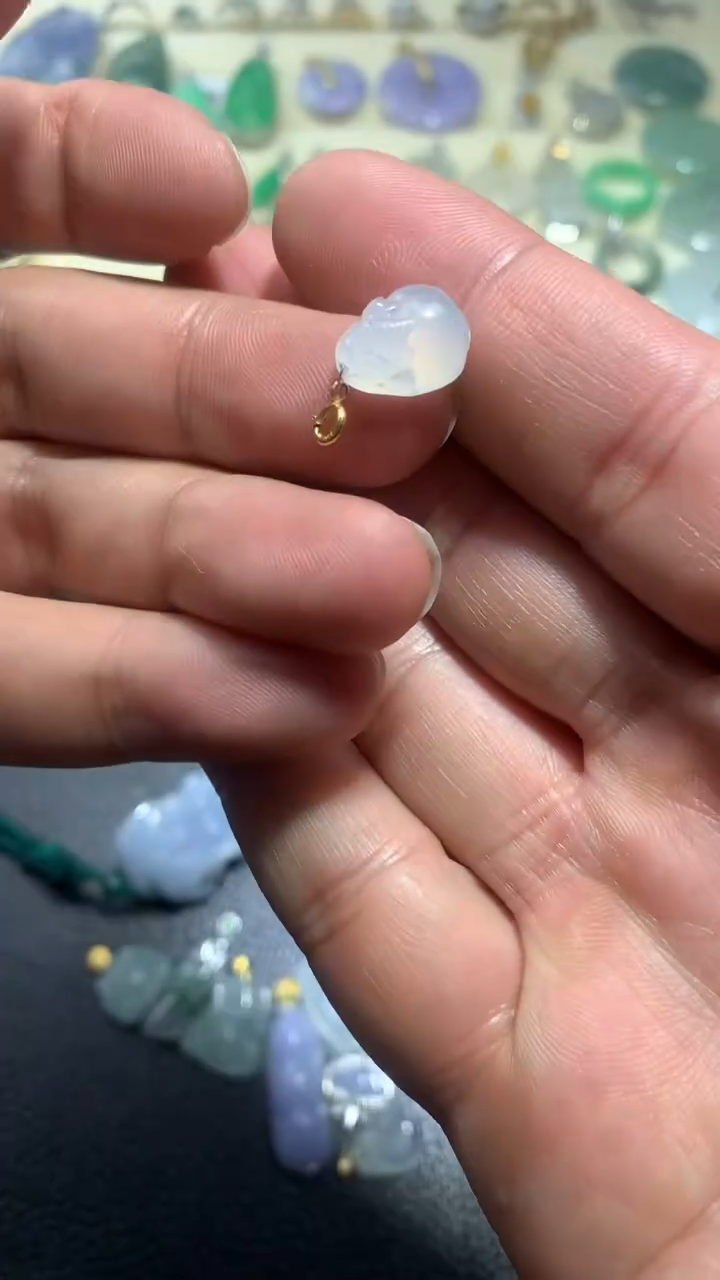 【闪购商品】翡翠颈饰18K金镶嵌039天然缅甸翡翠A货