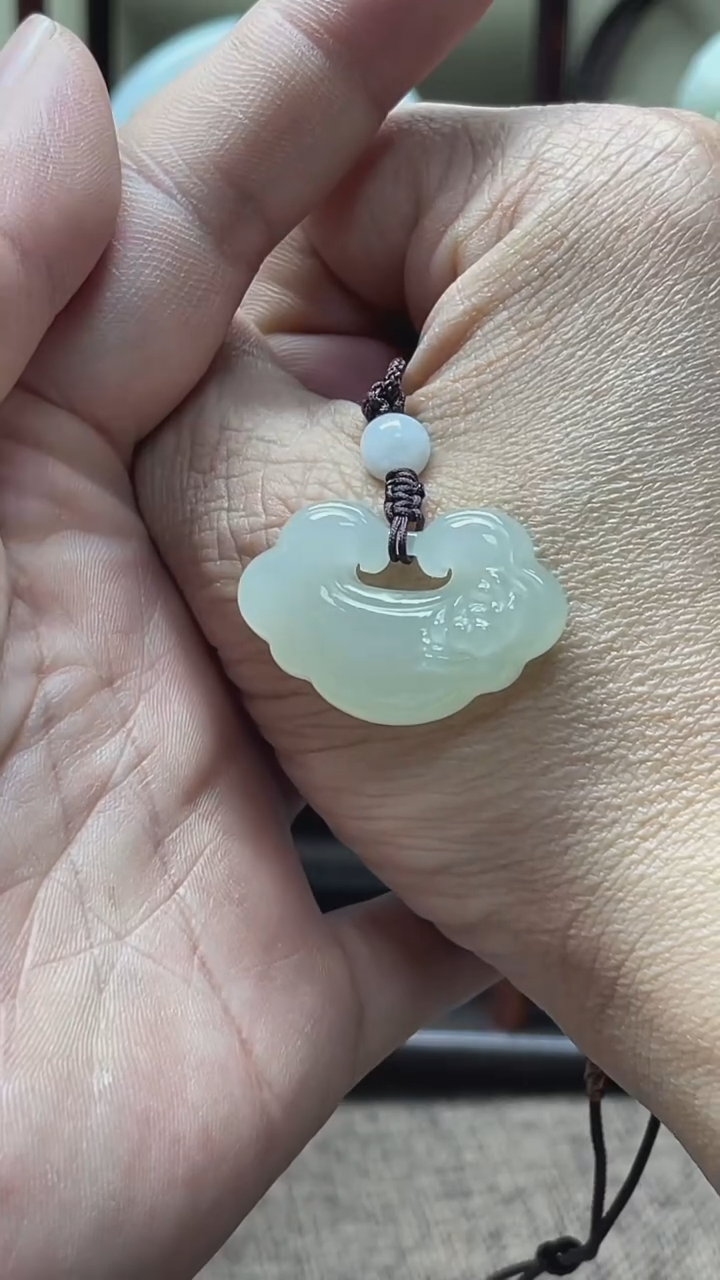 【闪购商品】和田玉颈饰未镶嵌晴水如意锁#38614