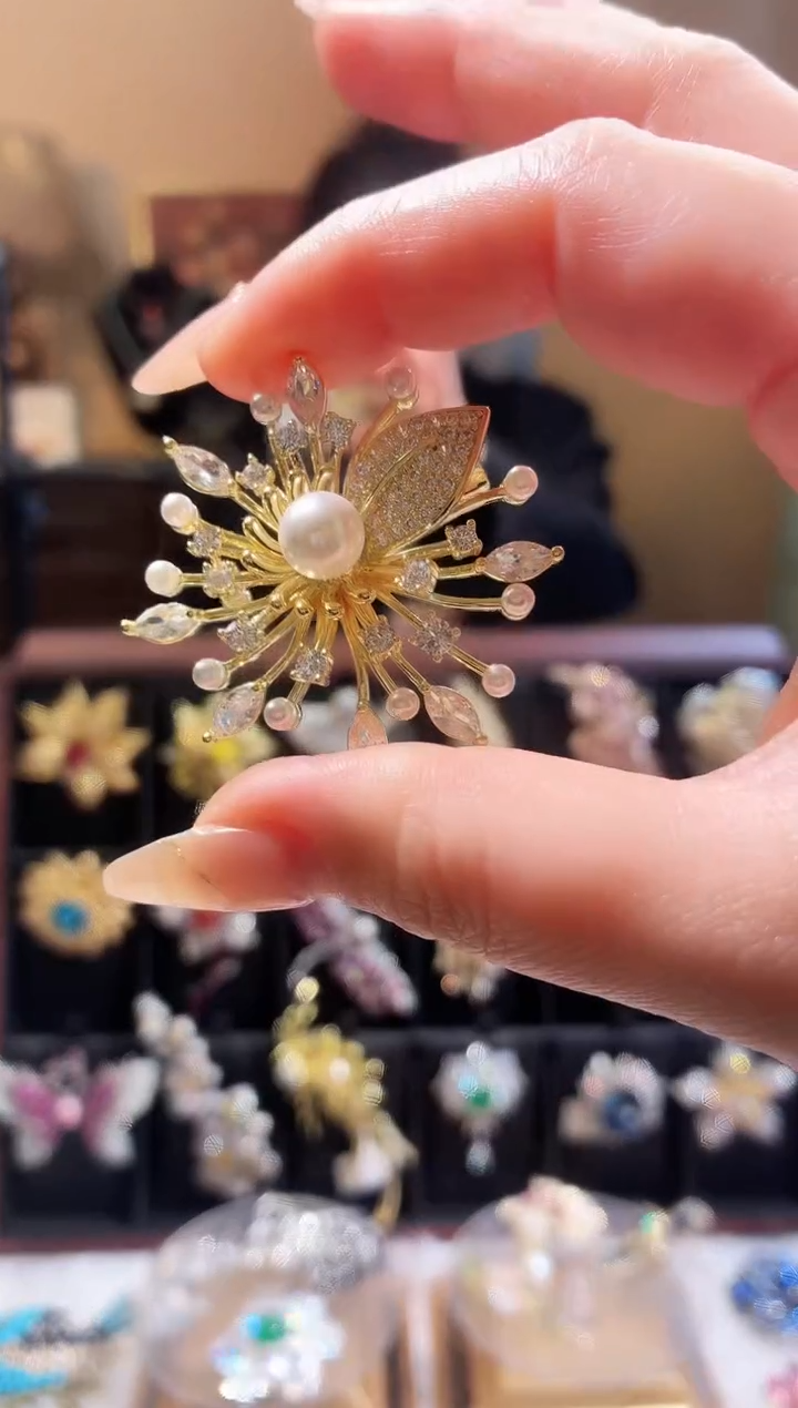 合成立方氧化锆铜合金珠珠兰花